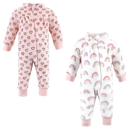 Hudson Baby Infant Girl Plush Jumpsuits, Modern Rainbow image {6}