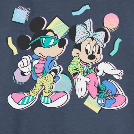 Junior's Mickey & Friends 80s Minnie and Mickey Mouse Sweatshirt image {1}
