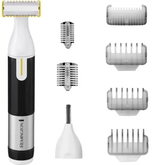Remington Omniblade Face & Body Razor for Men, 100% Waterproof, Rechargeable, Removable Head, 35mm Blade, 7 Attachments (Combs & Micro Trimmer) image {5}