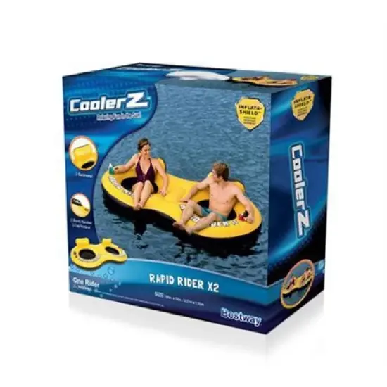 Bestway Rapid Rider 95" Inflatable 2 Person River Raft Tube Float & Cup Holders image {3}