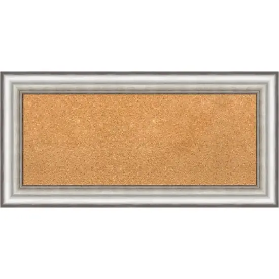 Amanti Art Salon Silver Framed Corkboard, Natural Cork image {6}