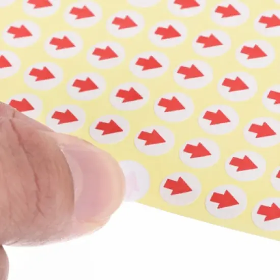 Unique Bargains Industrial Work Inspection Indicator Long Arrow Self-Adhesive Labels 0.3" Dia Red image {4}