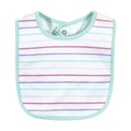 Hudson Baby Infant Girl Cotton Bibs, Glitter Unicorn, One Size image {3}