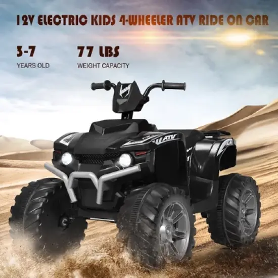 Costway 12V Kids 4-Wheeler ATV Quad Ride On Car w/ LED Lights Music  USB image {5}