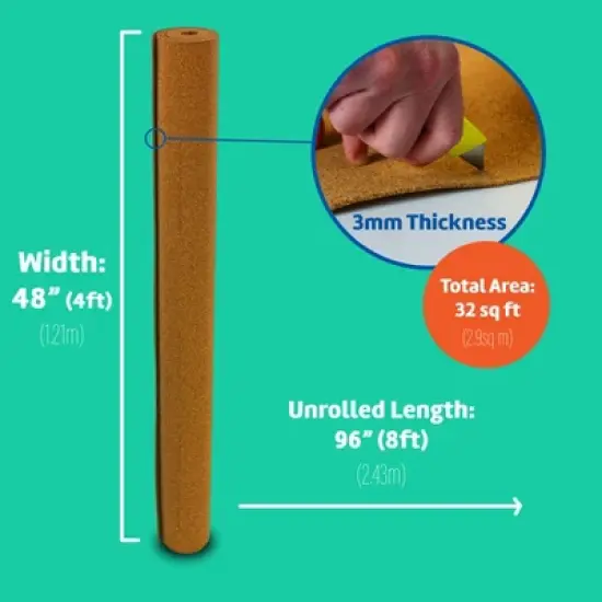 Flipside Products Cork Roll, 4' x 8', 3mm Thick image {3}