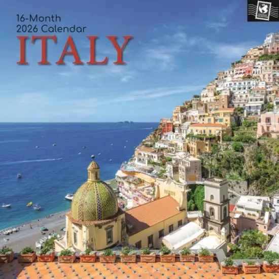 2026 Square Wall Calendar, Italy, 16-Month Passport Collection Theme with 180 Reminder Stickers (12x12 In) image {4}