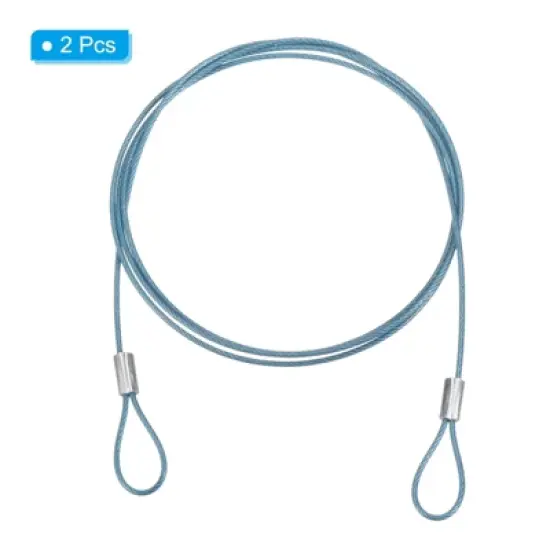 Unique Bargains Stainless Steel Stage Lighting Luggage Locking Cables with Double Loops 3.3 Ft image {2}