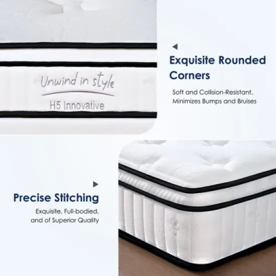 PAGED Hybrid Mattress Queen Size Mattress with Individually Pocketed Innerspring, Medium Firm for Bedroom image {2}