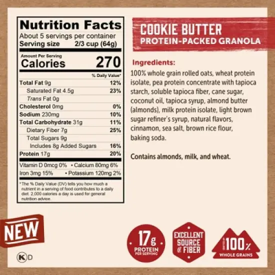 Kodiak Protein-Packed Cookie Butter Oat Granola - 11oz image {4}