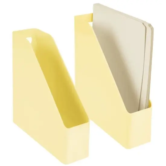 mDesign Plastic File Folder Bin, Office Desktop Organizer, 2 Pack image {1}