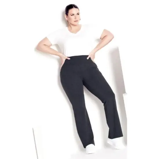 Women's Plus Size Supima&reg; Bootleg Legging Charcoal - average | AVENUE LEISURE image {4}