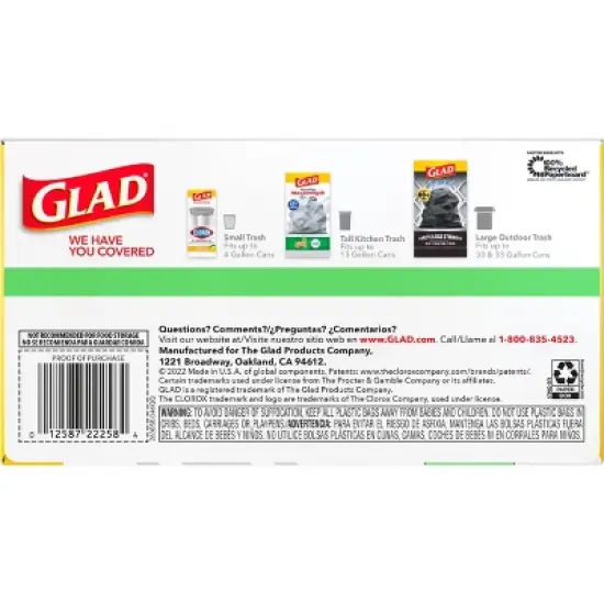 Glad ForceFlex MaxStrength Recovered Plastic Trash Bag - 13 Gallon/45ct image {6}