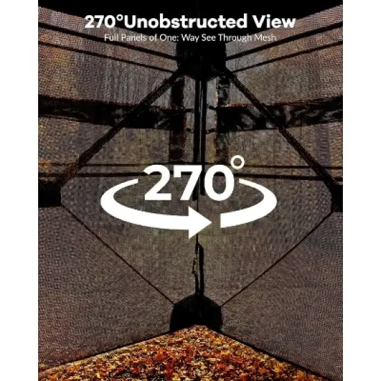 Hunting Blind 270 Degree See Through Ground Blind, 4-6 Person Portable Pop Up Hunting Blinds Ground,Ground Hunting Tent for Deer & Turkey Hunting image {2}