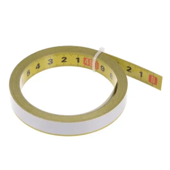 Unique Bargains Steel Right to Left Read Sticky Metric Tape Measure Yellow image {6}