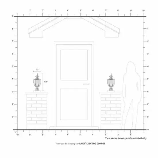 Livex Lighting 1 - Light Post Light in  Antique Brass image {1}
