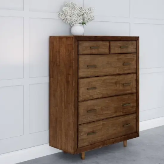 Aurora Mid Century Six Drawer Wood Chest - Abbyson Living image {1}