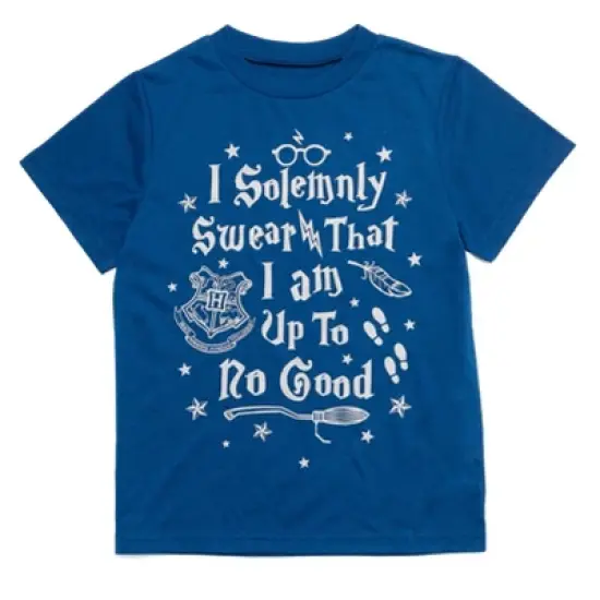 Harry Potter Gryffindor Hufflepuff Ravenclaw Slytherin Pajama Shirt and Shorts Sleep Set Little Kid to Big Kid image {1}