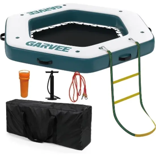 Acekool Round Floating Island - 8.5ft with Trampoline Pool image {5}