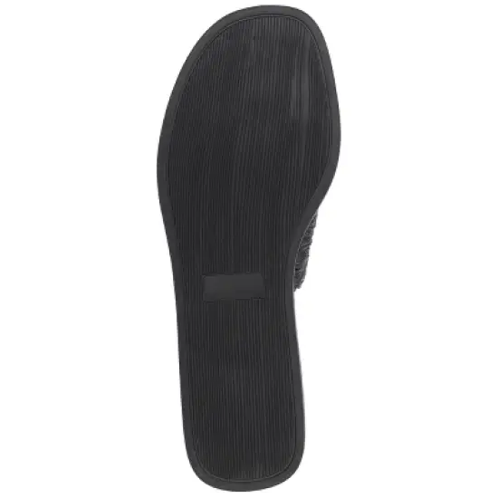 Journee Collection Womens Zindy Raffia Slip On Slide Sandal image {4}