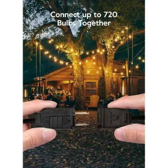 Itopfox Outdoor String Lights, 50FT 25 G40 Bulbs Shatterproof Patio Lights, IP65 Waterproof Dimmable Hanging Connectable Globe LED for Backyard image {3}