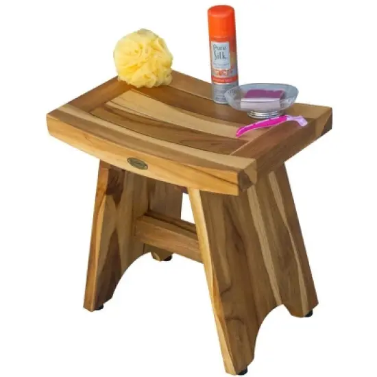 EcoDecors&reg; Serenity&reg; 18" Teak Wood Shower Bench in EarthyTeak Finish image {8}