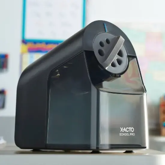 X-ACTO School Pro Electric Pencil Sharpener: Black, Plastic, Powered Desk Tool, 10-Year Warranty, 3.67 lbs, 8.5" Height image {4}
