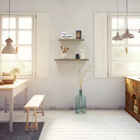 Floating Shelf Wall Mounted Hidden Brackets Rustic Wood - InPlace image {2}