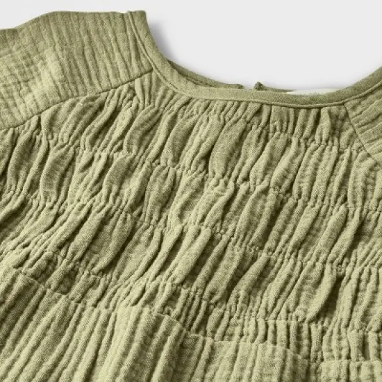 Grayson Collective Baby Girls' Smocked Gauze Bubble Romper image {2}