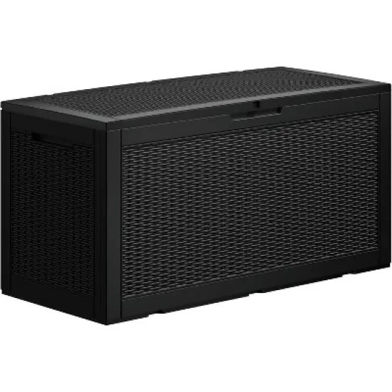 BI&SEA 100 Gallon lockable storage box, waterproof and UV resistant for outdoor mat storage, garden tool and swimming pool accessory storage image {9}