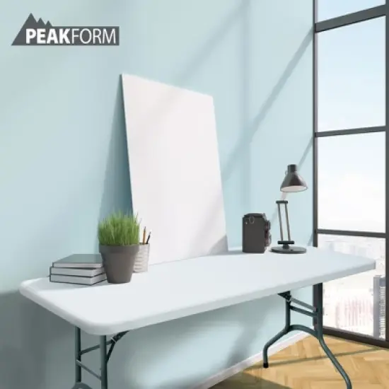 Peakform Multipurpose Banquet Table Lightweight Folding Durable Desk with Secure Base for Indoor and Outdoor Events, 6 Foot, White image {4}
