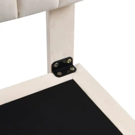 Queen Size Upholstered Floating Velvet Platform Bed with Sensor Light and Headboard-ModernLuxe image {10}