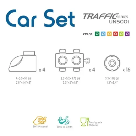 UNiPLAY Traffic Series &mdash; Toy Stacking Blocks, Set for Creativity, Early Learning Toy, Build Your Own Vehicles for Ages 3 Years Old and Up image {2}