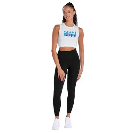 Women's Miami Vice Logo Sleeveless Crop Top Tank image {3}