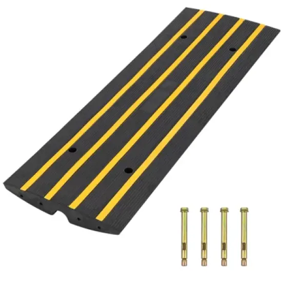 Rubber Driveway Curb Ramps, 15 Ton Capacity Heavy Duty Car Ramp, 2.5 Inch High Curbside Bridge Ramp, 4ft Motorcycle Ramp for Loading Dock Garage image {7}