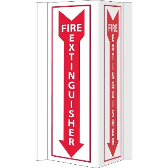 National Marker Notice Sign; Visi Fire Extinguisher 16X8.75 PVC Plastic VS42W image {1}