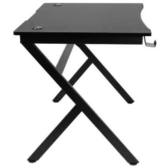 Flash Furniture Gaming Desk 45.25" x 29" Computer Table Gamer Workstation with Headphone Holder and 2 Cable Management Holes image {2}