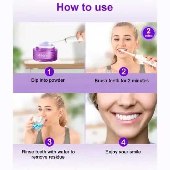 MySmile PAP Mint Non-Sensitive Teeth Whitening Powder Cavity Prevention Little Foam - 0.52 oz image {5}