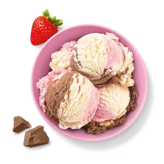 Vanilla, Strawberry and Chocolate Neapolitan Light Ice Cream - 48oz - Market Pantry&trade; image {2}