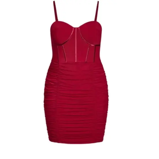 Women's Plus Size Girly Mesh Dress - love red | CITY CHIC image {2}