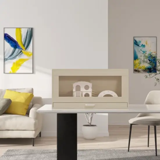 DSVIMOY Guinea Pig Cages, Hamster Cage Wood with Independent Storage Cabinet for Rat Chinchilla, Openable Top, Teak, 31.5"*15.7"*33.5" image {4}