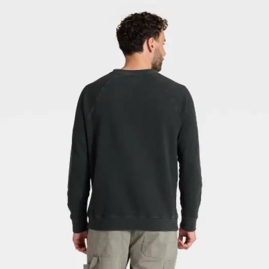 Men's Vintage French Terry Crewneck Sweatshirt - Goodfellow & Co&trade; Charcoal Gray image {1}