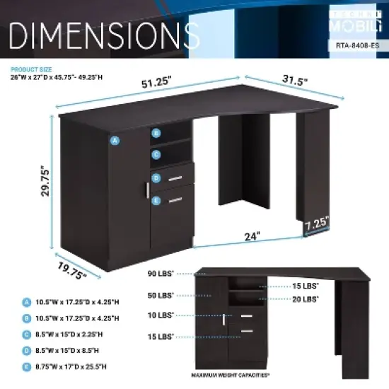 Classic Office Desk with Storage - Techni Mobili image {5}