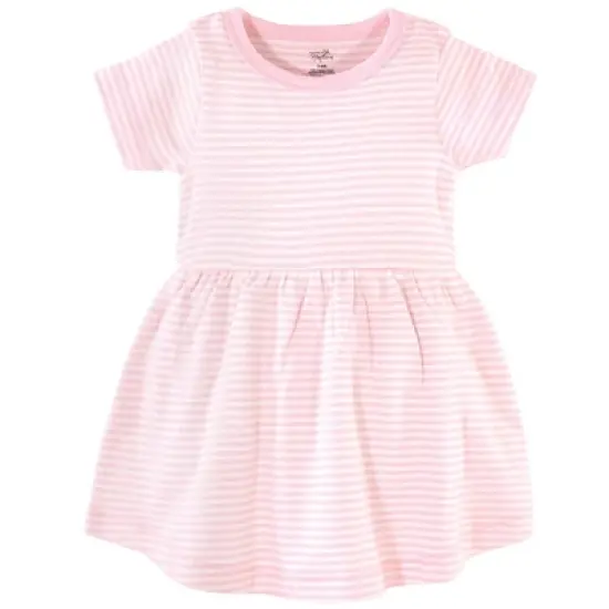 Touched by Nature Baby and Toddler Girl Organic Cotton Short-Sleeve Dresses 2pk, Floral Dot image {1}