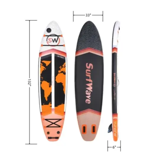 DSVIMOY 11' Stand Up Paddle Board with Accessories, Orange & Black, 132"*33"*6" image {2}