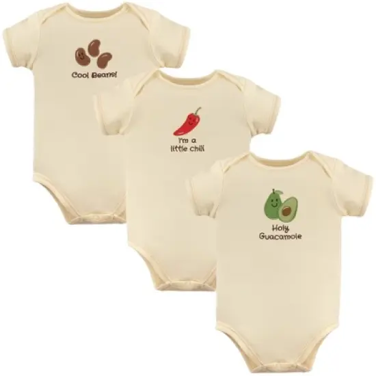 Touched by Nature Organic Cotton Bodysuits 3pk, Guacamole image {2}