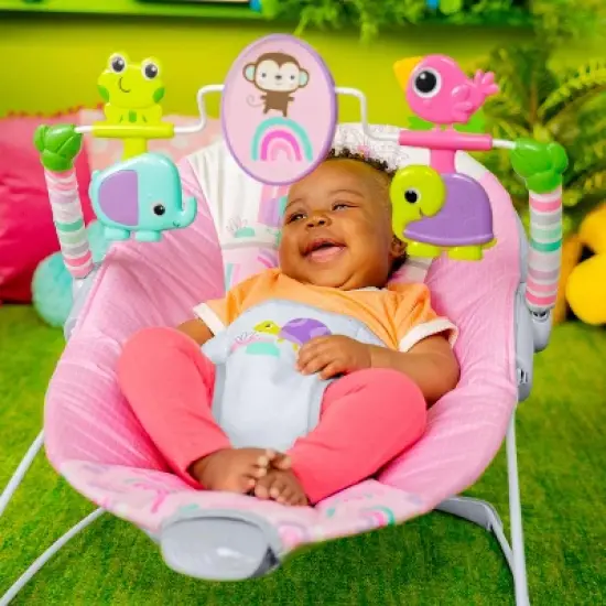 Bright Starts Pink Paradise Vibrating Bouncer image {2}
