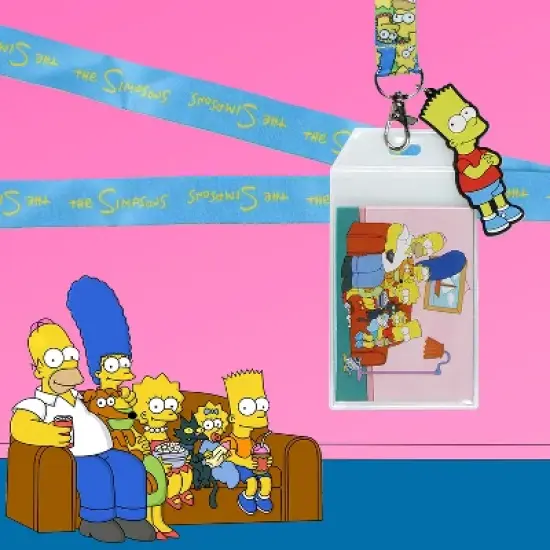 The Simpsons Family Time Breakaway Lanyard For Keys Keychain ID Badge w/Pendant image {4}