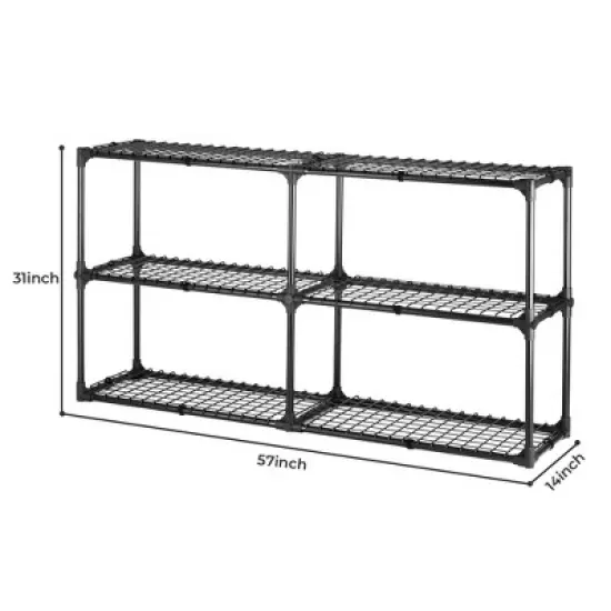 FONTOI Baker's Racks, 3 Tier Wire Shelf with Cover(2 Pack), FreeStanding Metal Storage Rack for Entrance Garage Kitchen Office, Black, 57"*14"*31" image {1}