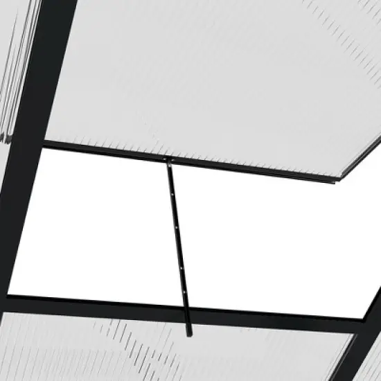 Outsunny Polycarbonate Greenhouse, Heavy Duty Outdoor Aluminum Walk-in Green House Kit with Vent & Door for Backyard Garden, Gray image {5}