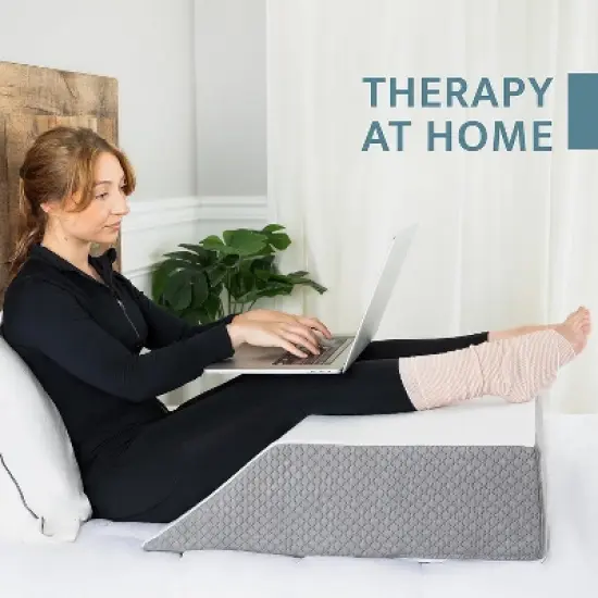 Kolbs Bed Wedge Pillow Leg Elevation Pillow Chic Jacquard Cover Knee Pillow Leg Pillow Wedge image {1}